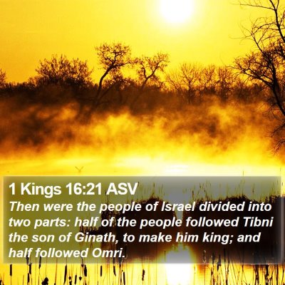 1 Kings 16:21 ASV Bible Verse Image