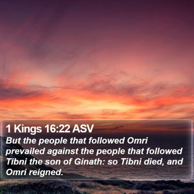 1 Kings 16:22 ASV Bible Verse Image