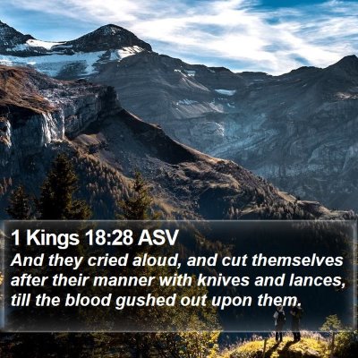 1 Kings 18:28 ASV Bible Verse Image