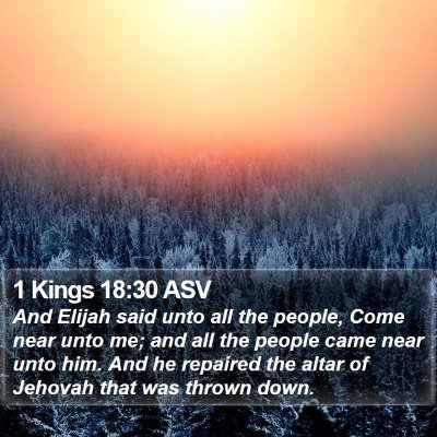 1 Kings 18:30 ASV Bible Verse Image