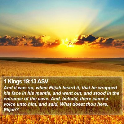 1 Kings 19:13 ASV Bible Verse Image