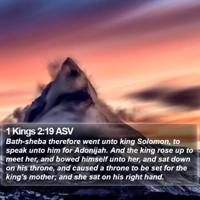 1 Kings 2:19 ASV Bible Verse Image