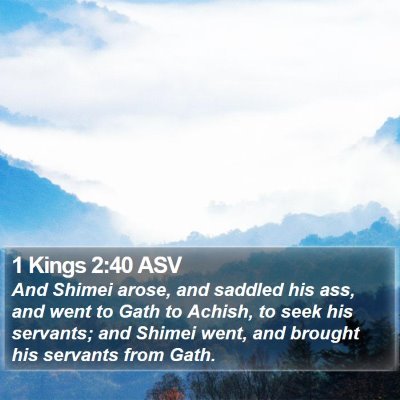1 Kings 2:40 ASV Bible Verse Image