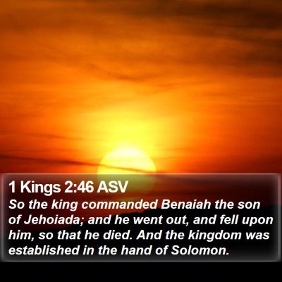 1 Kings 2:46 ASV Bible Verse Image