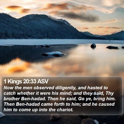 1 Kings 20:33 ASV Bible Verse Image