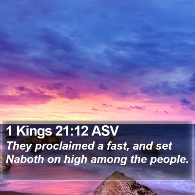 1 Kings 21:12 ASV Bible Verse Image