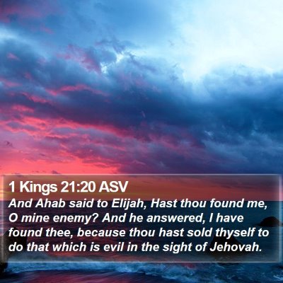 1 Kings 21:20 ASV Bible Verse Image