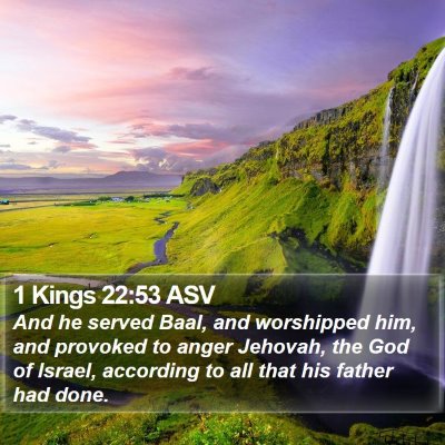 1 Kings 22:53 ASV Bible Verse Image