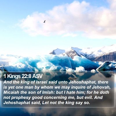 1 Kings 22:8 ASV Bible Verse Image