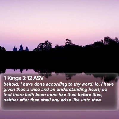 1 Kings 3:12 ASV Bible Verse Image