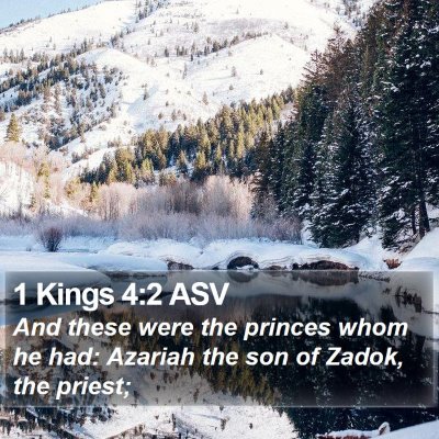 1 Kings 4:2 ASV Bible Verse Image