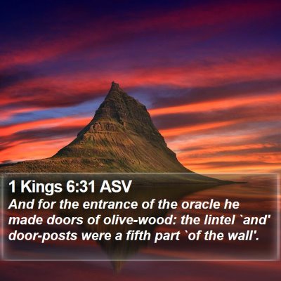 1 Kings 6:31 ASV Bible Verse Image