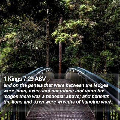 1 Kings 7:29 ASV Bible Verse Image