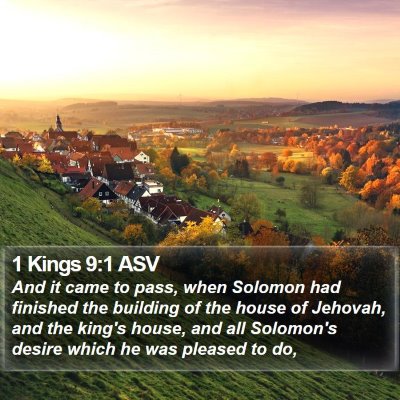 1 Kings 9:1 ASV Bible Verse Image