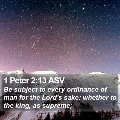 1 Peter 2:13 ASV Bible Verse Image