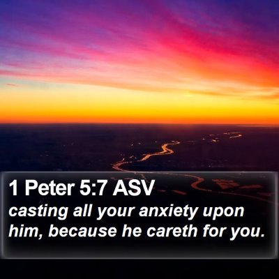 1 Peter 5:7 ASV Bible Verse Image