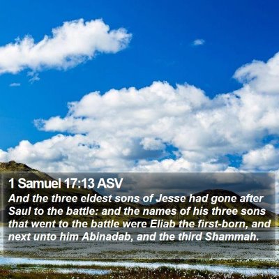 1 Samuel 17:13 ASV Bible Verse Image