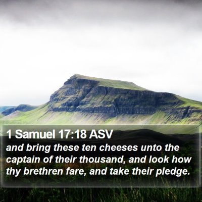 1 Samuel 17:18 ASV Bible Verse Image