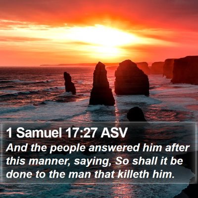 1 Samuel 17:27 ASV Bible Verse Image