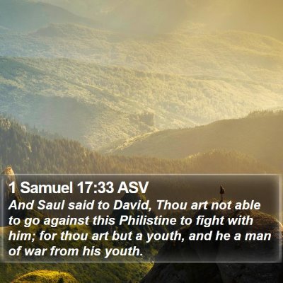 1 Samuel 17:33 ASV Bible Verse Image