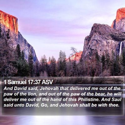 1 Samuel 17:37 ASV Bible Verse Image