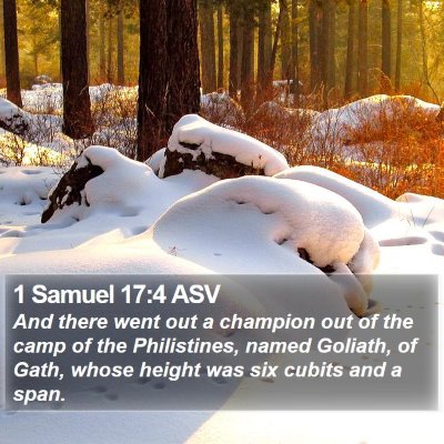 1 Samuel 17:4 ASV Bible Verse Image