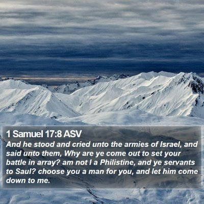 1 Samuel 17:8 ASV Bible Verse Image