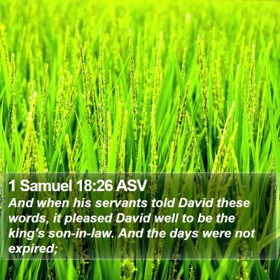 1 Samuel 18:26 ASV Bible Verse Image