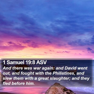 1 Samuel 19:8 ASV Bible Verse Image