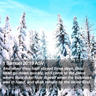 1 Samuel 20:19 ASV Bible Verse Image