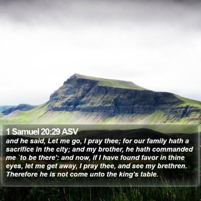 1 Samuel 20:29 ASV Bible Verse Image