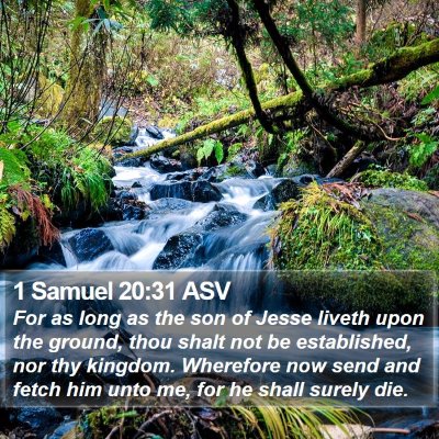 1 Samuel 20:31 ASV Bible Verse Image