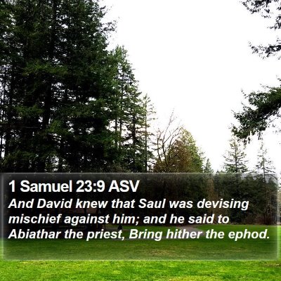 1 Samuel 23:9 ASV Bible Verse Image