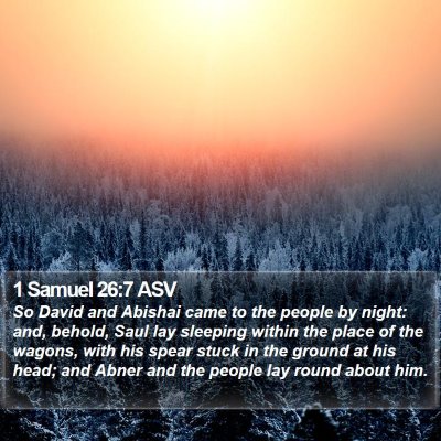 1 Samuel 26:7 ASV Bible Verse Image