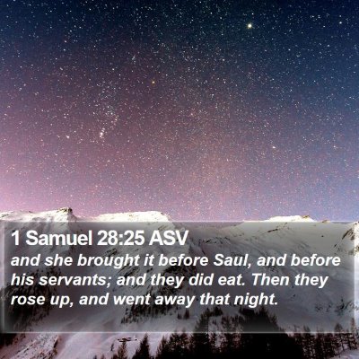 1 Samuel 28:25 ASV Bible Verse Image