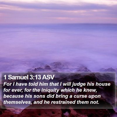 1 Samuel 3:13 ASV Bible Verse Image