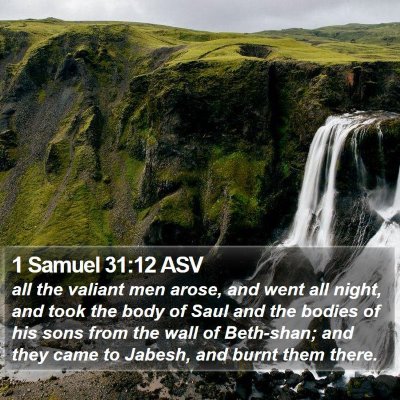 1 Samuel 31:12 ASV Bible Verse Image
