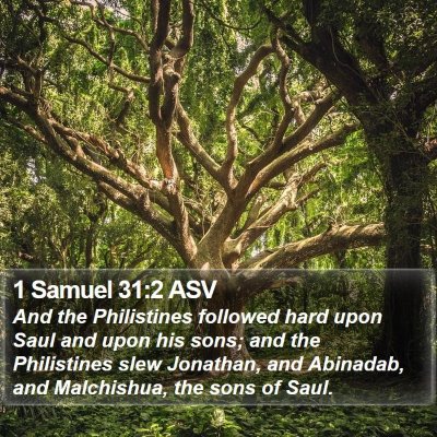 1 Samuel 31:2 ASV Bible Verse Image