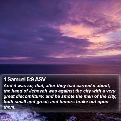 1 Samuel 5:9 ASV Bible Verse Image