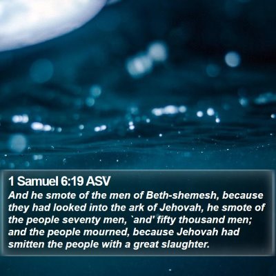 1 Samuel 6:19 ASV Bible Verse Image