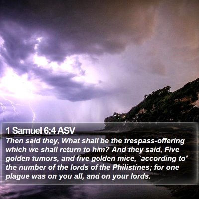 1 Samuel 6:4 ASV Bible Verse Image