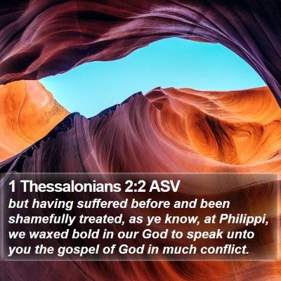 1 Thessalonians 2:2 ASV Bible Verse Image