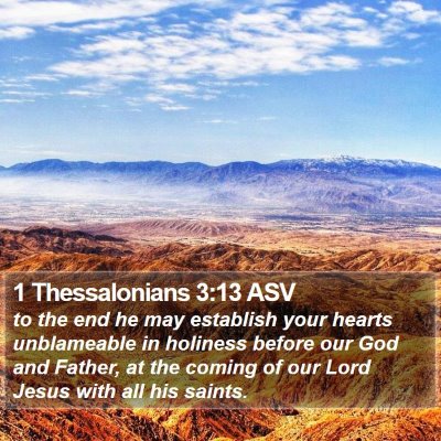 1 Thessalonians 3:13 ASV Bible Verse Image