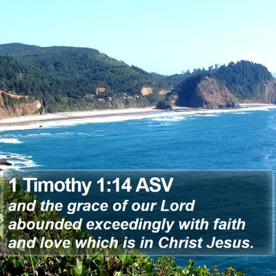 1 Timothy 1:14 ASV Bible Verse Image