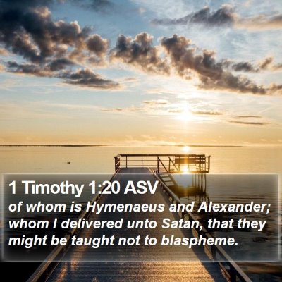 1 Timothy 1:20 ASV Bible Verse Image