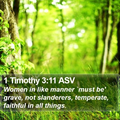1 Timothy 3:11 ASV Bible Verse Image