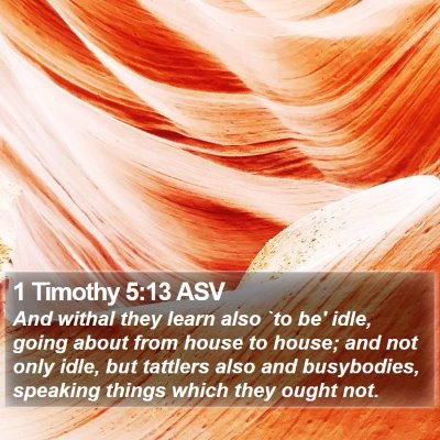 1 Timothy 5:13 ASV Bible Verse Image