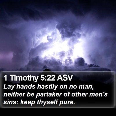 1 Timothy 5:22 ASV Bible Verse Image