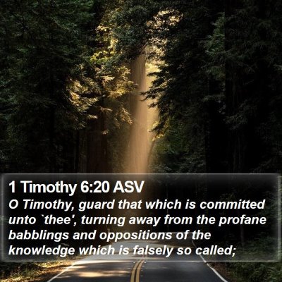 1 Timothy 6:20 ASV Bible Verse Image