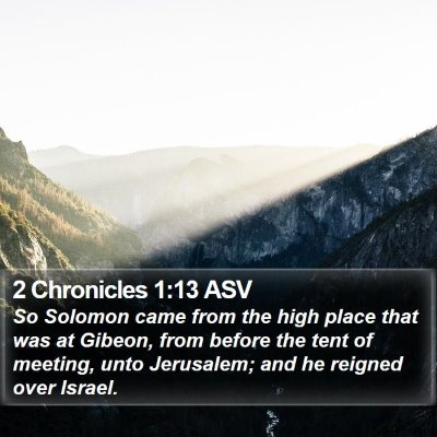 2 Chronicles 1:13 ASV Bible Verse Image